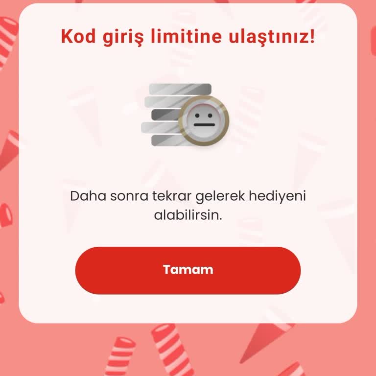 Algida İle Kazan Uygulamasında Limite Ulaştınız Ben Hiç Kod Girmedim