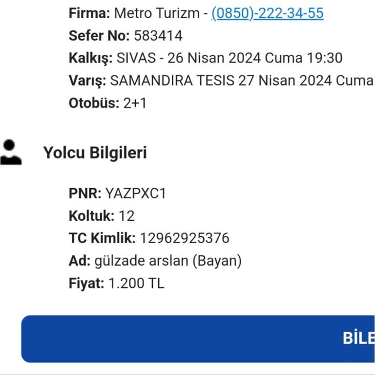 Metro Turizm Şirketi Paramı İade Etmiyor