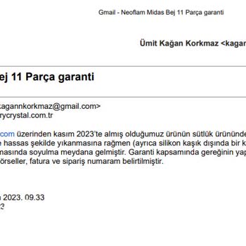 Gallery Crystal Müşteriye Dönüş Yapılmıyor