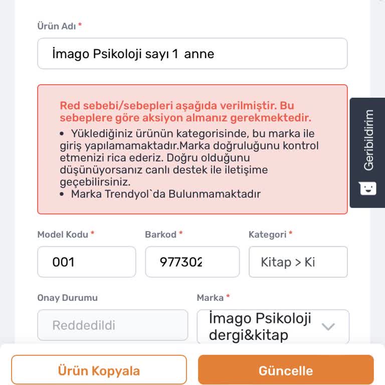 Trendyol Marka Tanımlama Sorunu