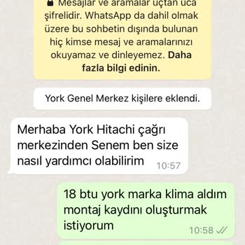 Johnson Controls Y*** J****** Controls Adıyaman Servisi Montaja Gelmedi