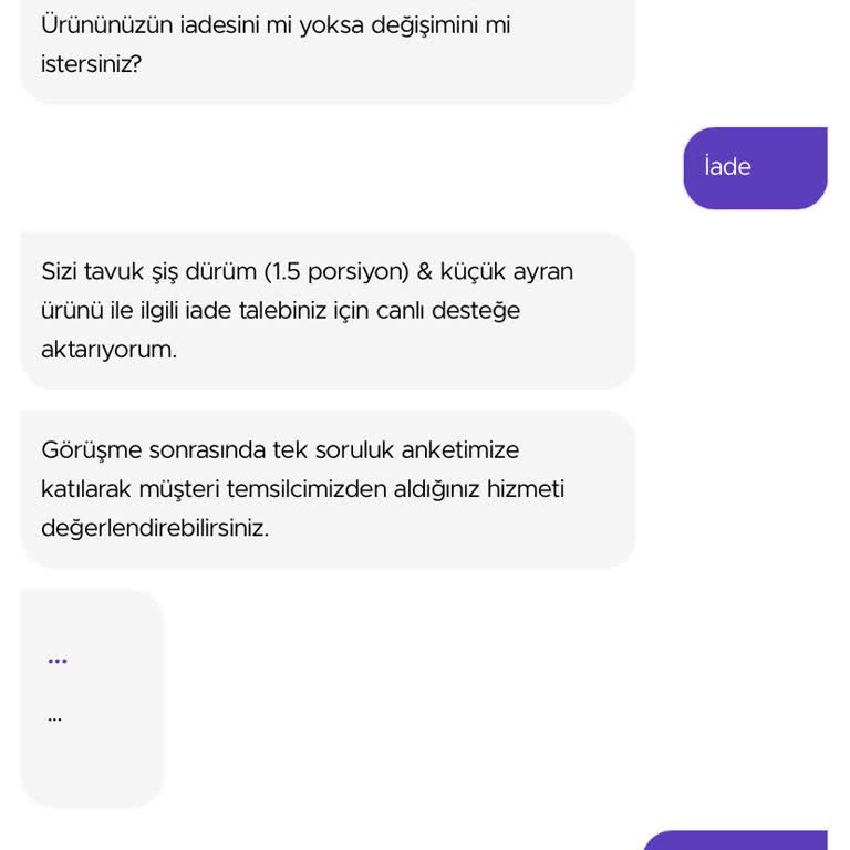 Getir Yemek Şikayeti