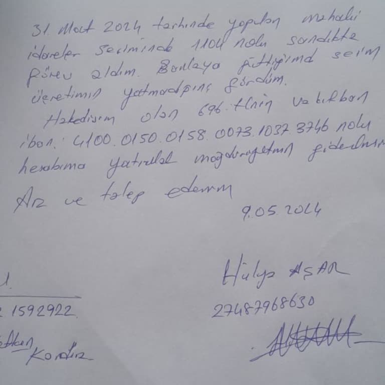 Yüksek Seçim Kurulu (YSK) Secim Parti Görevinden Paramı Alamıyorum