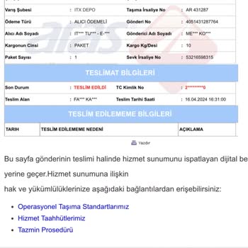 Zara Kargo İade Mağduriyeti