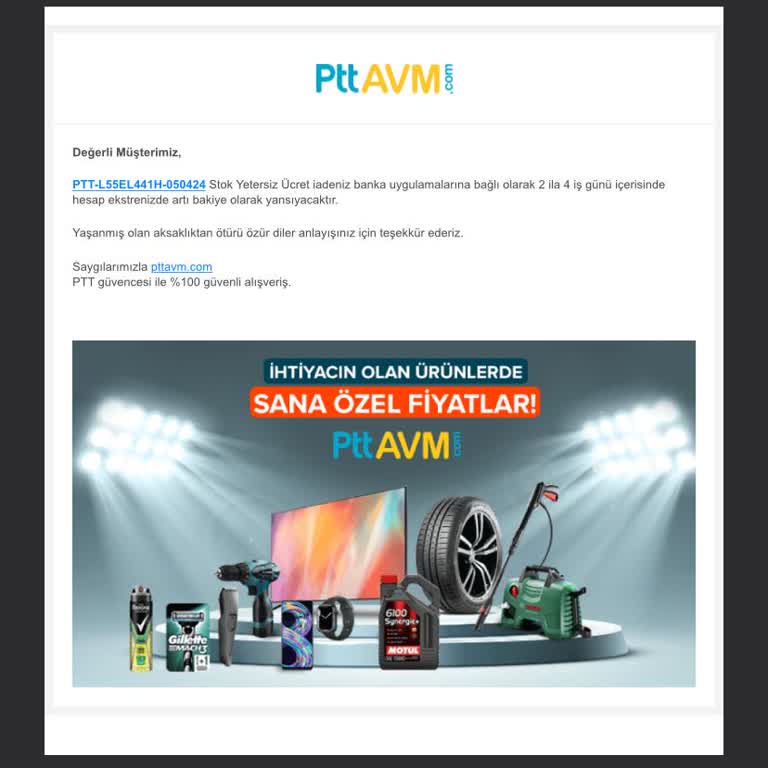 PttAVM Ürün Gönderilmedi Ve İptal Edildi