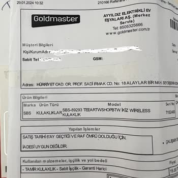 Goldmaster Sattığı Ürünlerin Arkasında Durmuyor