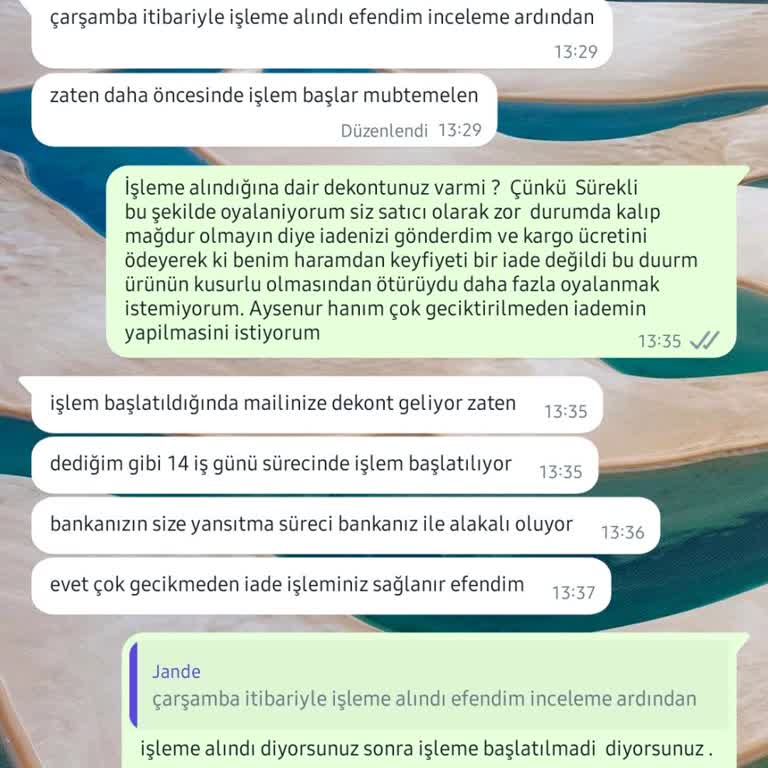 Ande Tesettür Para İadesi Yapılmadı