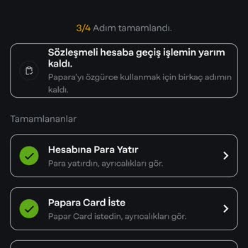 Papara Sözleşmeli Hesaba Geçmiyorum