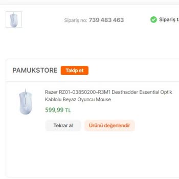 Hepsiburada Orijinalliği Şüpheli Ürün Razer Deathadder Essential