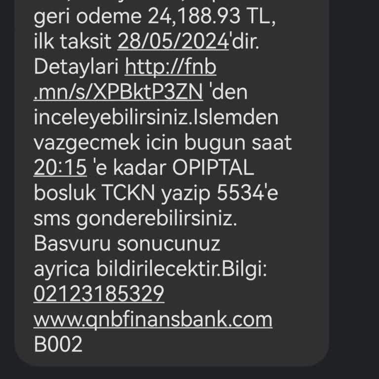 QNB Bank Yapılandırma İptali