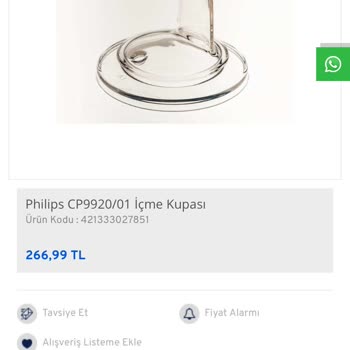 PHILIPS Ev Aletleri Damlatmaz Bardak Kullanım Şikayeti Ve Yedek Parça Fiyatlandırması