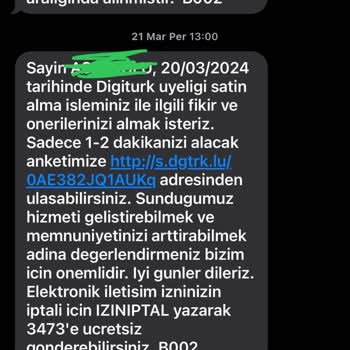 Türk Telekom'dan Arandığı Söylenerek Digiturk'e Üye Yapıldım.
