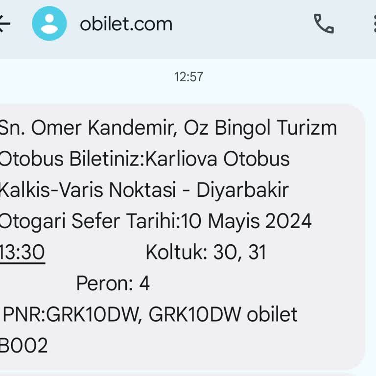 Obilet'ten Biletimi Kesmeme Rağmen Öz Bingöl Firması Beni Almadı