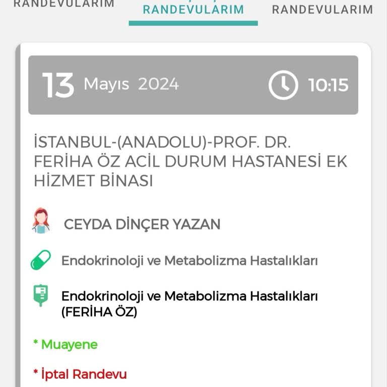 Prof. Dr. Feriha Öz Acil Durum Hastanesi Randevu İptali Ve Yeni Randevu Bulma Sorunu