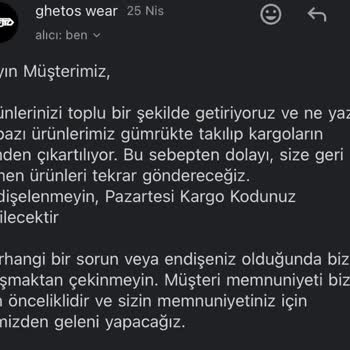 Ghetto Swear Kargom Gelmedi Ve İadem Yapılmadı!