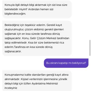 Getir SKT'si Aynı Gün Ürün Göndermiş İade Yapmamıştır