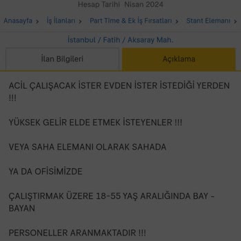 Sahibinden.com Yalan İşlem Yapan İlan