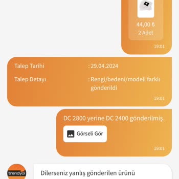 Trendyol Yanlış Ürün Gönderimi