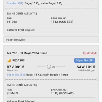 Obilet Ve Pegasus Firma Şikayeti