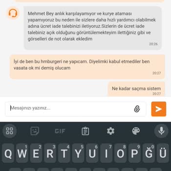 Trendyol Yemek İadesi Kabul Etmiyor