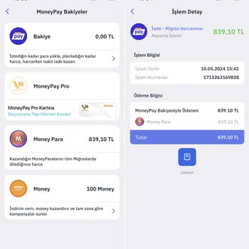 Migros MoneyPay QR İki Kez Çekim Yaptı İadeyi Moneypara'ya Kilitledi