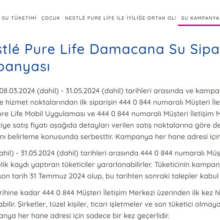 Nestlé Pure Life Nestle Pure Life Kampanya Şikayeti