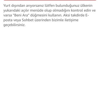 Amazon Müşteri Hizmetleri Erişim Sorunu