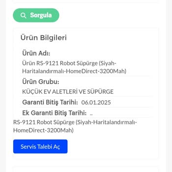 Arçelik Akıllı Robot Süpürge Servis Sorunu