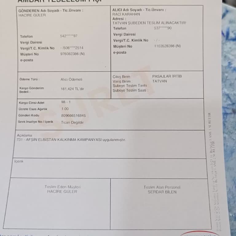 Yurtiçi Kargo Yurtiçi Kayıp Kargo