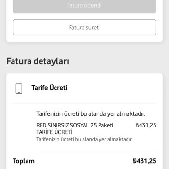Vodafone Fatura Fahiş Zam