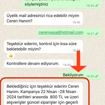 Watsons Puan Yüklememek İçin Sipariş İptali
