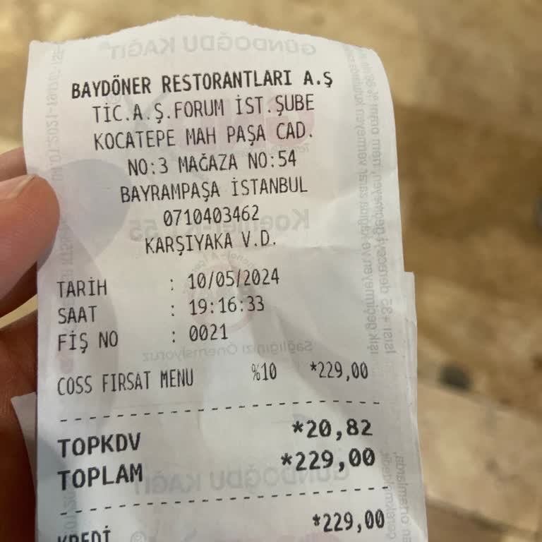 Kocatepe İstanbul Forum Baydöner'de Hayal Kırıklığı