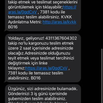 Aras Kargo Kargo Gelmeme Hk
