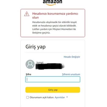 Amazon Hesabımı Gerekçe Bildirmeden Askıya Aldı