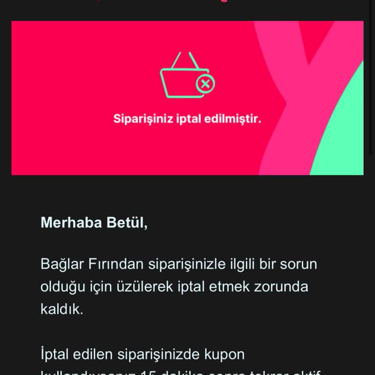 Yemek Sepeti Sorumsuzluğu