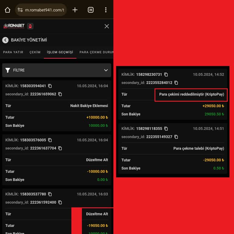 Romabet Kazançları Siliyor, Önce Oynatıp Sonra Siliyor!