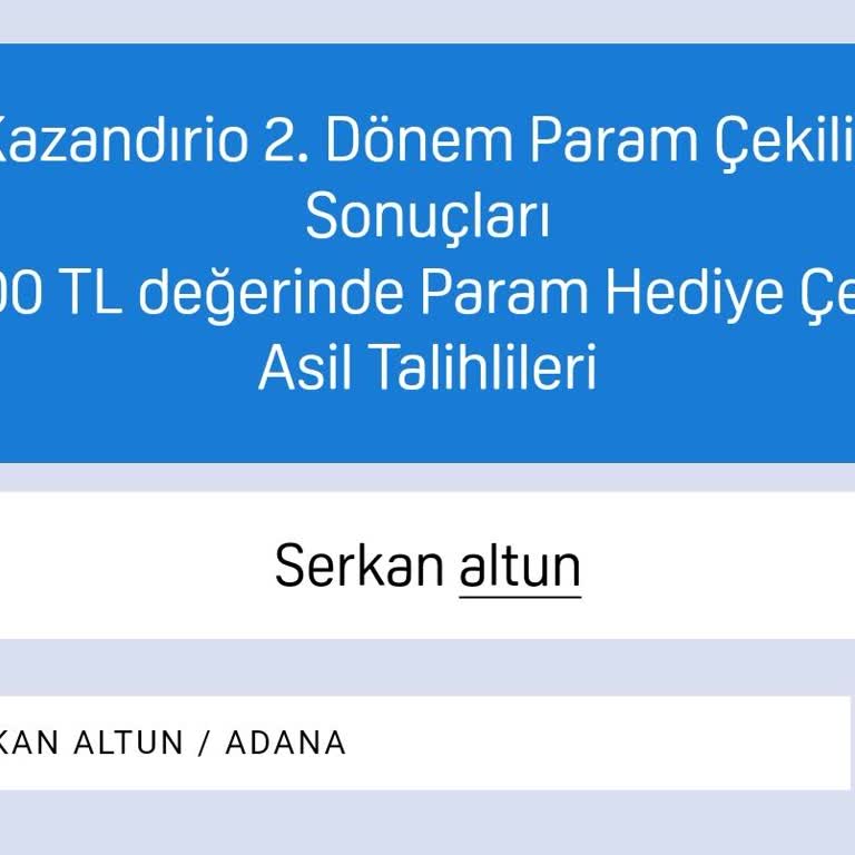 KazandıRio 500 TL Çekilişini Kazandım Ama Nasıl Alabilirim