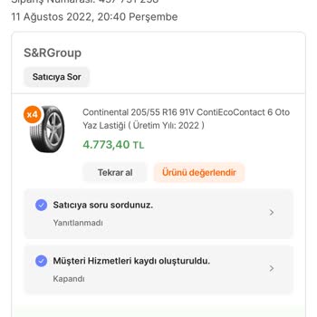 Continental Ürünün Hatası Ve Değişimi