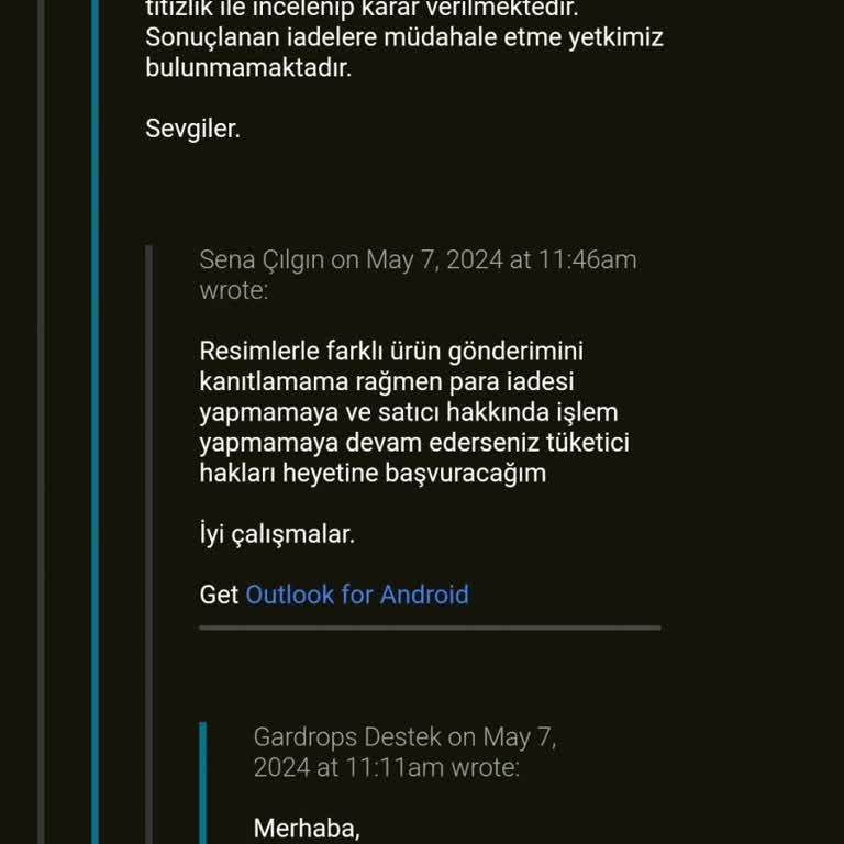 Gardrops Farklı Ürün Gönderildi