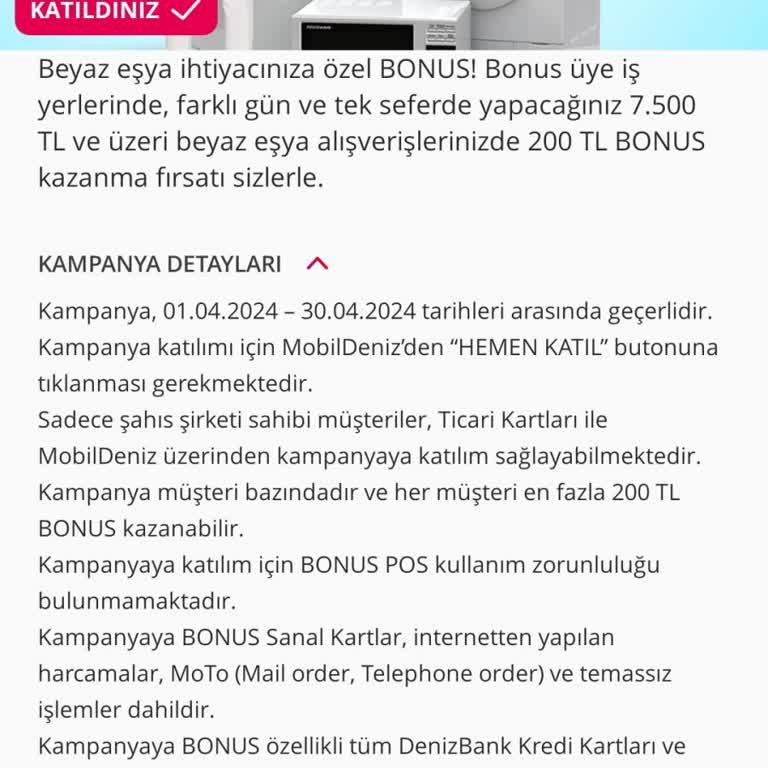 Denizbank 200 TL Bonusu Vermemesi