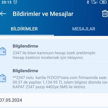 Zara'dan Kartım Kullanıldı