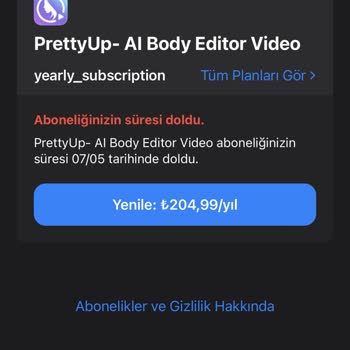 PrettyUp Ücret İadesi İstiyorum!