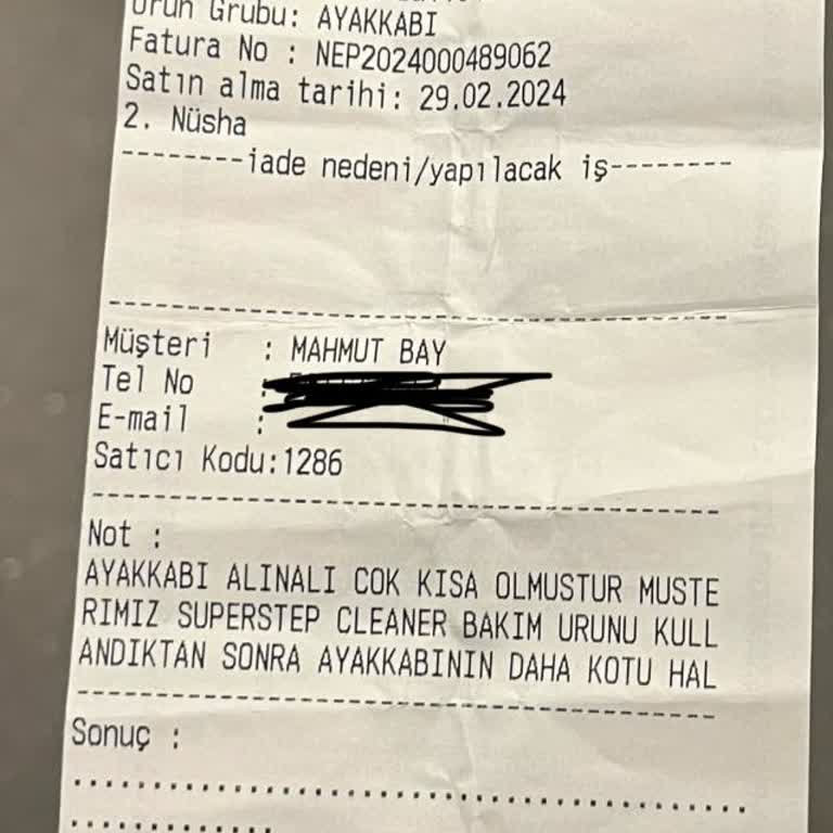 Konya Enntepe SuperStep Şubesi Ayakkabı Mağduriyetim