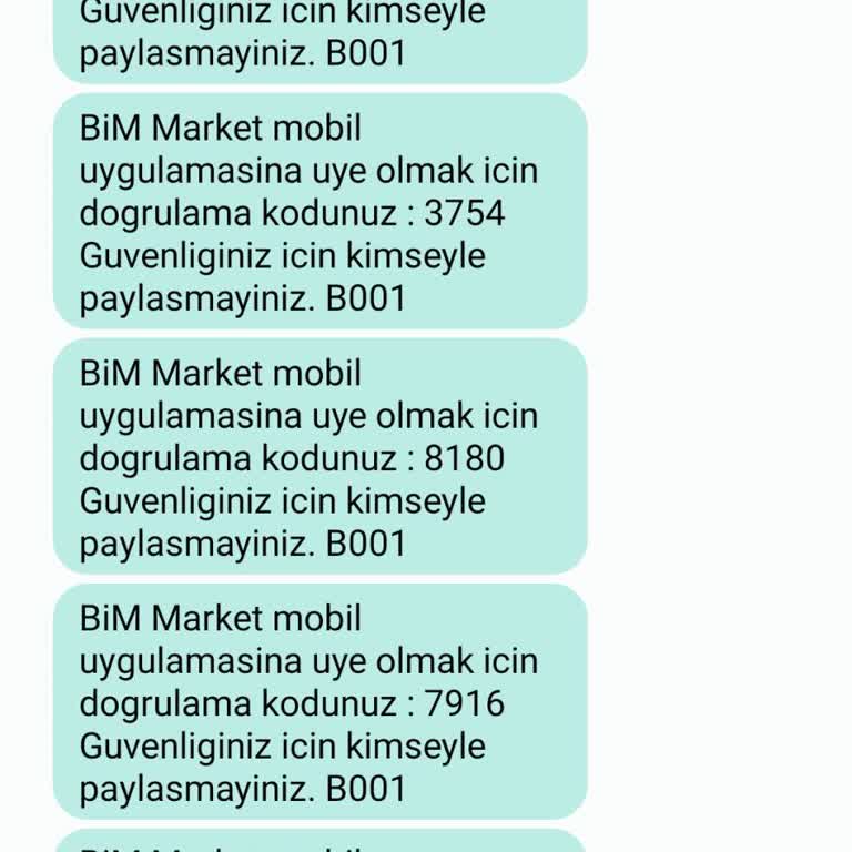 BİM Uygulamasından Kullanmadığım Halde Doğrulama Kodu Geliyor