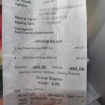 Trendyol Hızlı Market Eksik Malın Parasını İade Etmiyorlar