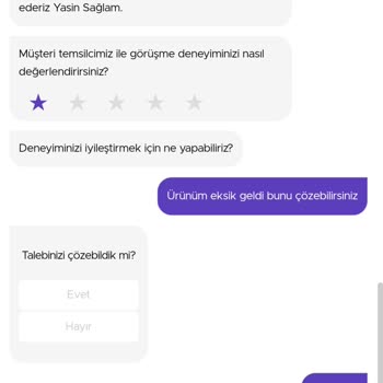 GetirYemek Eksik Sipariş Ve İlgisiz Canlı Destek