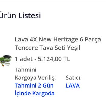 Lava Tencere Tava Seti Ve Tedarik Edilmeyen Ürün