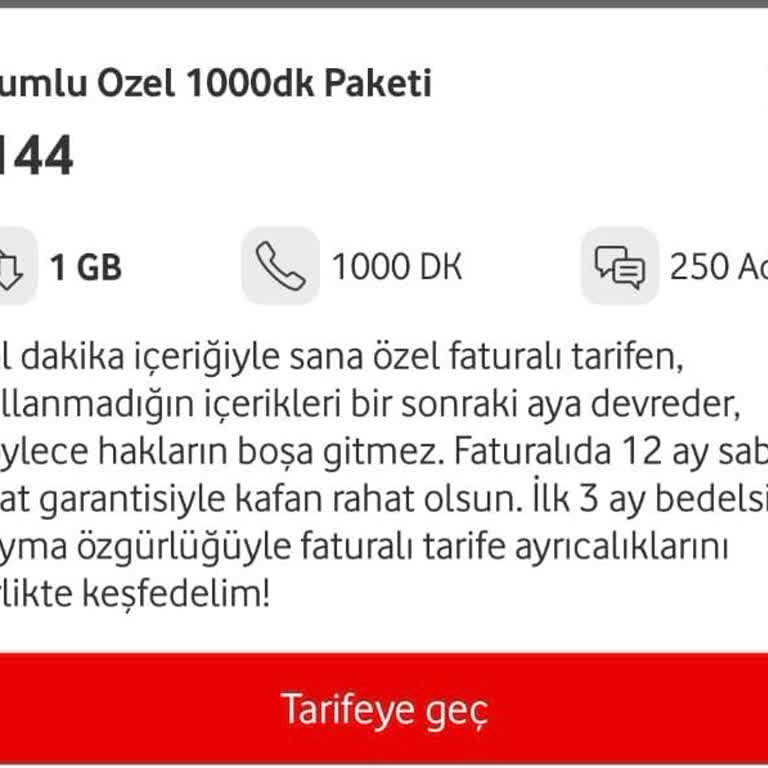 Vodafone Pahalı Faturalı Paket