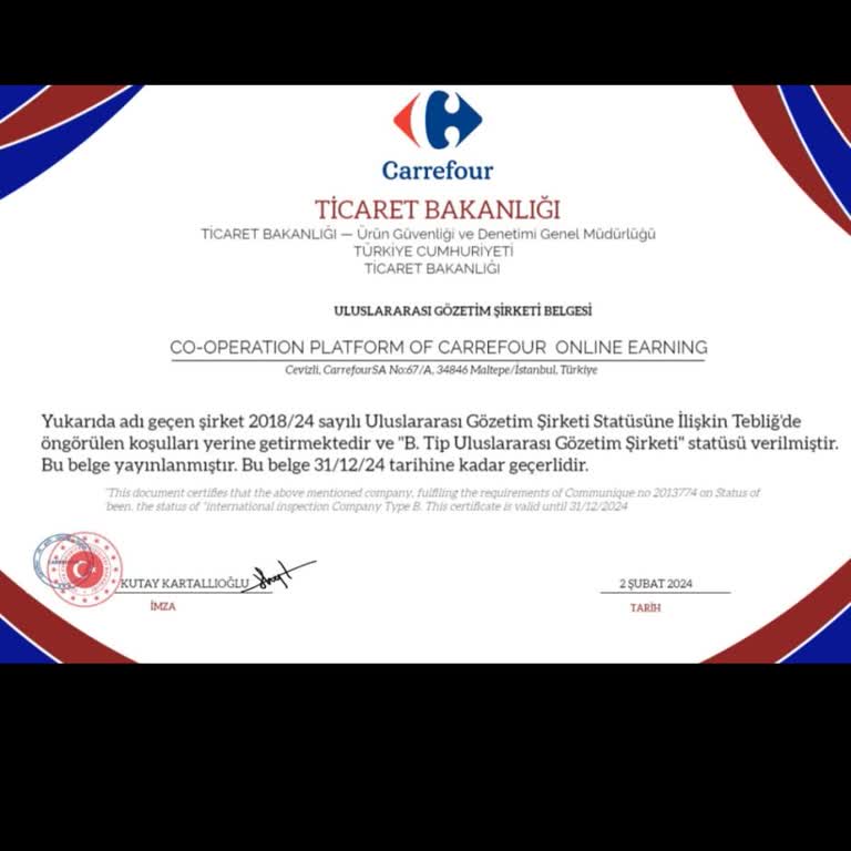 Carrefour AVM adını kullanan Satış Danışmanı