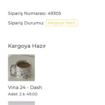 Vina Seramik Ürün Gelmedi Şikayet